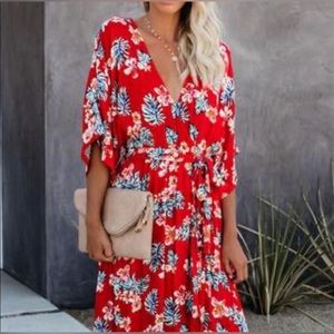 Tropical Print Maxi Dress